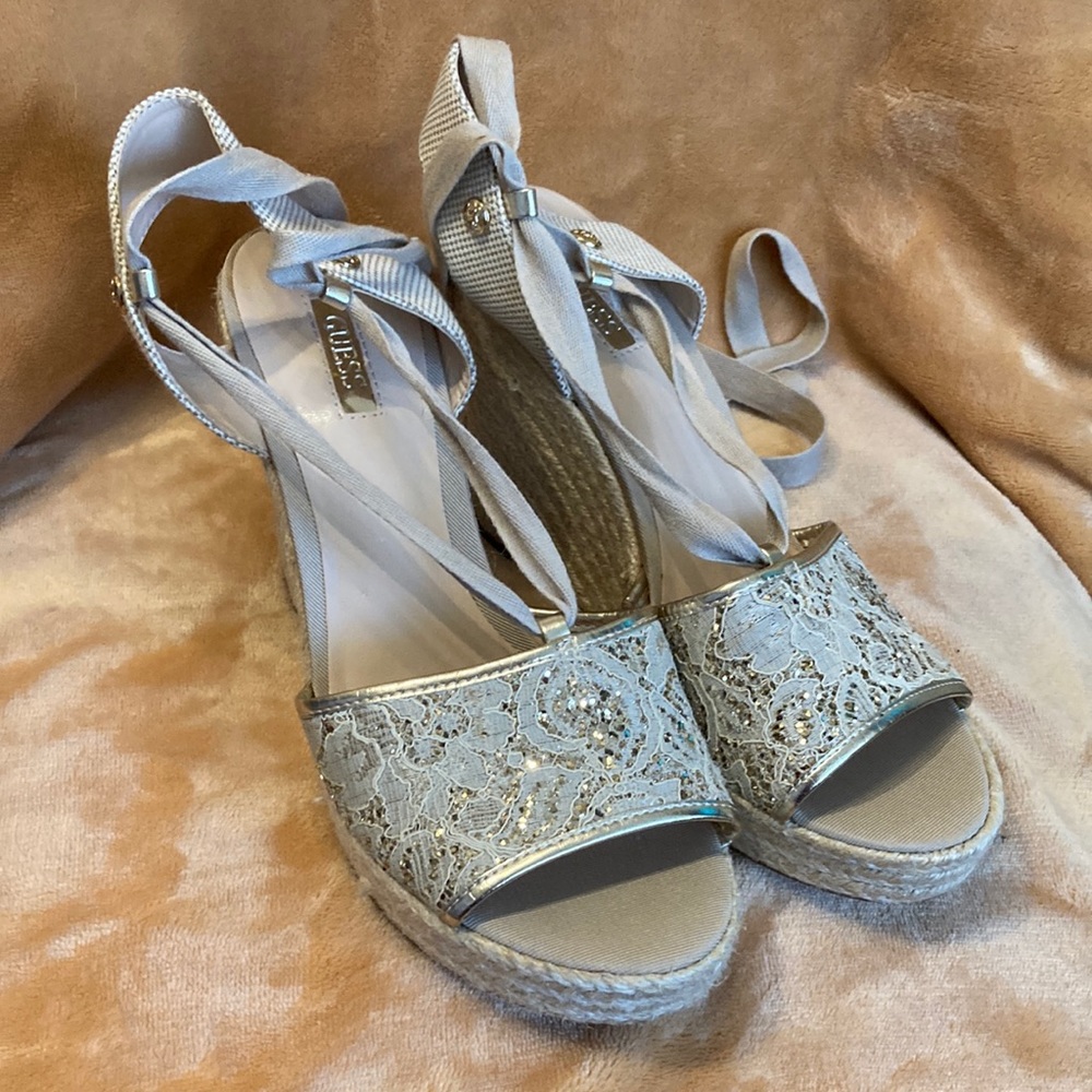 Guess Lace Up Wedges